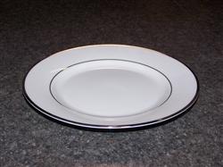 Salad Plate White 8'' w/silver trime